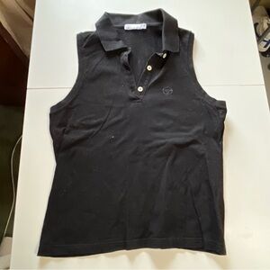 Sergio Tachinni Sleeveless Polo Tennis Shirt.  Pique Cotton.  Italian-made.